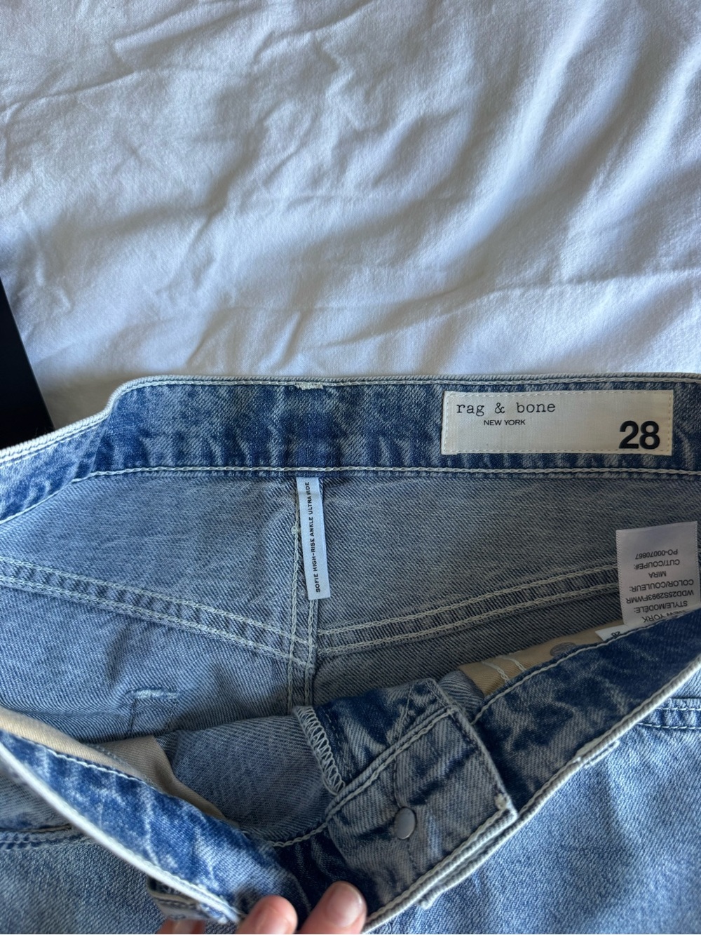 Rag & Bone Light Blue Women’s Featherweight Sweatpants Denim Jeans 28 Sofia NWT - Picture 8 of 15